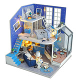 CUTEBEE DIY Doll House Wooden Doll Houses Miniature Dollhouse Furniture Kit with LED Toys for Children Christmas Gift  L023