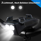 Bicycle Light, USB Rechargeable 4000MAh Headlight, Waterproof Front Light and Speaker with Mobile Power