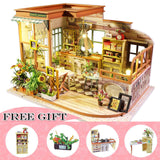 CUTEBEE DIY Dollhouse Kit Wooden Doll House Miniature House Furniture Kit Casa Music Led Toys for Children Birthday Gift A68B