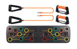 9 In 1 Push Up Rack Board With Latex Resistance Bands Body Building Board System Fitness Comprehensive Indoor Training Gym