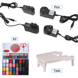 INNE Mini Sewing Machine Manual Portable Needlework Electric Household With Night Light Foot Pedal Table Two Thread Kit Simple