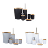 NEW2022 RR 6Pcs Black Bathroom Accessories Toothbrush Holder Bin Soap Dish Dispenser Tumbler Toilet Brush Toilet Bathroom Set