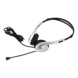 3.5mm Plug Computer Headset Noise Cancelling Binaural Business Wired Headphone with Single Directional Microphone