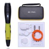 Original Model 3D Pen With 20 Color ABS Filament Plastic 3 D Printing Pens Creative Toy Birthday Gift For Kids Design Drawing