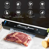 Electric Vacuum Sealer Packaging Machine for Home Kitchen Including 10pcs Food Saver Bags 220V Automatic Vacuum Food Sealing