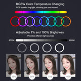 10.2 inch USB RGBW  Dimmable ring light  LED Selfie Ring light Photography photo studio Light Vlogging Youtube Video Makeup Ligh