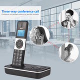D1002 TAM-D 2-Handset Cordless Phone with Answering Machine Caller ID/Call Waiting LCD Screen Display 16 Languages for Office