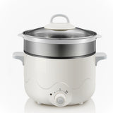 220V 2.5L Electric Cooking Pot Multifunction Mini Hot Pot Non-stick Multi Cooker Electric Steamer Hotpot White/Pink Color