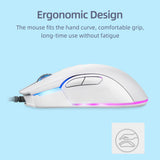 Motospeed V70 USB Wired Gaming Mouse RGB Mouse Ergonomic Design 8-gear Adjustable DPI Wide Compatibility Black