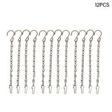 12pcs Balcony Holder With Clips Hooks Lanterns Hanging Basket Chain Home Decor Flower Pot Indoor Outdoor Wind Chimes Bird Cage