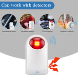 J008 Flash Siren External Outdoor Waterproof Siren Sound Strobe Flash Alarm Siren For Home Security Alarm System