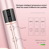 Cordless Mini Hair Straightener Curler Fast Warm-up Thermal Hair Flat Irons Negative Ion Straighting Styling Tool USB Charging