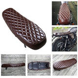 Brown Motorcycle Flat Brat, Styling Vintage Saddle Seat Cushion
