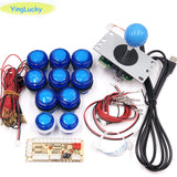 2 players Joystick Arcade DIY Kit LED parts button + Joysticks + USB encoder controller for Mame for Raspberry Pi 3