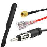 Superbat Car Antenna for DAB DAB+ AM/FM Radio Built-in Amplifier SMA Male Universal Roof Mount Rod Antenna 5M Cable for AutoDAB