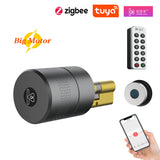Tuya Zigbee Optional Smart Remote Control Automatic EU Cylinder Lock Airbnk M501 Big Motor Power Fingerprint Password Lock