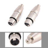 XLR 3-Pin Female To RCA Female Microphone Connector 2pcs 3-Pin XLR Female Jack To RCA Female Audio Microphone Connectors Adapter