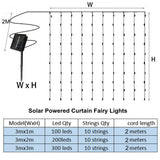 Luzes led string luzes de fadas ao ar livre 8 modos movido a energia solar para o natal festa ano novo casamento quarto janela
