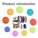 1.75mm 3D Printer Filament PLA Series Special Effect 1Kg 500g 250g with Spool Plastic Filaments Wood / Shinning / Rainbow PLA