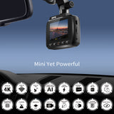 4K 3840*2160 WIFI GPS Dash Cam Recording Car Camera Night Vision WDR  G-Sensor Motion Detection 1080P Rear Camera