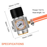 CO2 Gas Charger 0-90 PSI Gauge For Soda Water Beer Kegerator CO2 Charger Sodastream Bar Wine Accessories