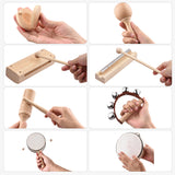 13 PCS Wooden Music Instruments Set Percussion Kids Musical Instruments Toys Include Tambourine Chime Bar Maracas with Carry Bag