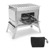Outdoor Camping Detachable Stoves Portable Stainless Steel Furnace Multifunctional Picnic BBQ Cooking Accessory Firewood Furnace