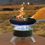 12800W Camping Gas Stove Windproof 5-burner Gas Stove Foldable Backpacking Stove for Outdoor Fishing Hiking Traveling