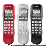Telefono Mini Telephone Landline Phone DTMF/FSK Home Office Hotel Incoming Caller ID LCD Display Home Desktop Wall-mounted Phone