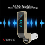1pc Car Kit Bluetooth Handsfree FM Transmitter Cigarette Lighter Type Radio MP3 Player USB Charger Car Automobile Accessories
