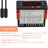 ETC 974 Digital Temperature Controller 220V ETC 961 Microcomputer Thermostats Refrigerator Thermoregulator With 2M NTC Sensor