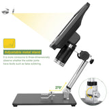 AD208 8.5 Inch LCD Screen 5X-1200X Digital Microscope 1280 * 800 Adjustable 1080P Ranges Welding Tool Microscope with Battery