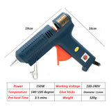 110V 220V Hot Melt Glue Gun 150W Temperature Adjustable Hot Melt Gun Set for 11mm Glue Stick Repair Tool Bag