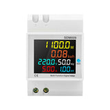 45Hz-65Hz Digital Din Rail Power Energy Meter Wattmeter AC 40-300V 100A Voltmeter Ammeter Monitor
