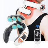 Intelligent TENS Pulse Neck Massager Warm Compress Neck Back Cervical Spine Pain Relief Kneading Massage Machine Power Control