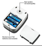 CACAZI Wireless Doorbell A10 DC Battery-operated 300M Range 38 Chimes Waterproof Home Cordless Flash Door Bell White