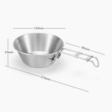Stainless Steel Foldable Cup Outdoor Camping Bowl Picnic Outdoor Food Containers Heatable Tea cup Coffee Cup Camping Tableware