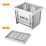 Outdoor Stainless Steel Grill Portable Wood Burning Camping Stove Folding BBQ Grill Windproof Camping Picnic Tool For Home Park