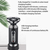 Fast Charging Electric Shaver, Rechargeable Full-Body Flushing Intelligent Digital Display Shaver, Multi-Function Shaver