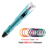 DIY 3D Pen 3D Printing Pen Printer Pen with USB 3D Drawing Pen Stift PLA Filament For Kids Child Educational Toys Birthday Gifts
