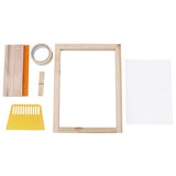 1 Set of 19Pcs Screen Printing Kit DIY Printing Tools Silk Screen Printing Frame Squeegees Inkjet Transparency Film Mask Tape