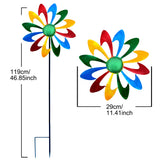 Iron Art For Garden Lawn Landscaping Gift Craft Windmill Yard Patio Wind Spinner Coloful Ground Stake Home Decor