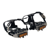 1pair Self Lock Harness Adjustable Strap Professional Non Slip Cycling Spin Bike Pedal With Toe Clip Fixed Gear Indoor Exercise