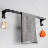 Towel Hanger Wall Mounted Towel Rack Bathroom Space Aluminum Black Grey Towel Bar Rail Towel Holder  Bathroom Accessories