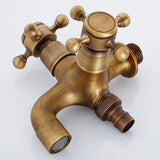 European Wall Mounted Brass Water Faucet Classic Antique Water Tap Dual-purpose for Home Garden Bathroom Bath Elegant