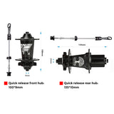 MTB Bike Hub Mountain Bike Bicycle Front &amp; Rear Hub Set 36 Holes 6 Bearings with Quick Release Bikes Flower Drum Accessories