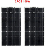Solar Panel 300w 200w 100w 400w Flexible ETFE PET Photatic PV Monocrystalline Cell 12V 24V Battery Charger 1000w Home System Kit