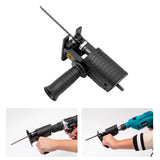 Reciprocating Saw Adapter Electric Drill Modified Tool Attachment with Ergonomic Handle 3 Saw Blades for Wood Metal Cutting