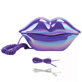 Creative Lips Telephone Electroplate Desktop Landline Phone for Home Office Hotel Decoration Lip Shaped Phones Mouth Telephone