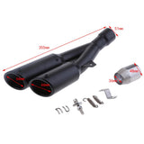 Black Motorbike 51mm 2'' Dual Outlet Exhaust Tail Vent